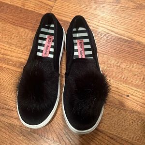 Betsey Johnson black velvet sneakers